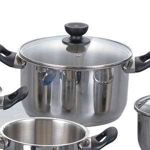 12 cái thép không gỉ đồ dùng nhà bếp Bakelite xử lý nấu ăn bộ nồi không dính <span class=keywords><strong>Cookware</strong></span> sets - Product Image 4