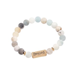Pulsera <span class=keywords><strong>de</strong></span> Cuentas con Energía Positiva, Regalo Unisex <span class=keywords><strong>de</strong></span> Moda con Piedra Natural - Product Image 1