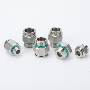 Pièces pneumatiques haute pression en acier inoxydable, série de connecteurs filetés PC-G, connecteur rapide pour tuyau d'air, filetage G, passage direct - Product Image 1