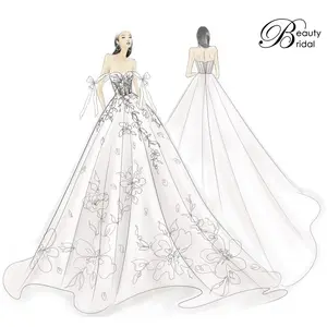 Diseño personalizado Vestido De novia servicio personalizado en línea FÁBRICA DE Guangdong