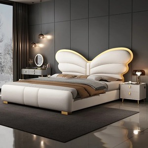 Furnitur rumah <span class=keywords><strong>Modern</strong></span> dan set kamar tidur mewah ranjang ukuran king kualitas tinggi Set kamar tidur hotel Italia set tempat tidur lapis kulit