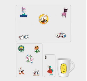 สติกเกอร์ลายการ์ตูนเกมคลาสสิก <span class=keywords><strong>Cuphead</strong></span> 50 ชิ้น สำหรับตกแต่งแล็ปท็อป สติกเกอร์ไวนิลเกมผจญภัย - Product Image 5