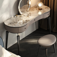 Coiffeuse de luxe légère style italien avec plaque en pierre Ensemble simple pour chambre à coucher Table de maquillage