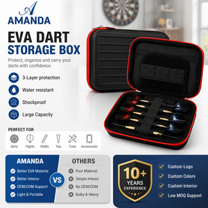 Estuche de Almacenamiento para Dardos de EVA Negro Personalizable, Resistente a la Humedad, Multifuncional, Impermeable, para 10 Dardos - Product Image 1