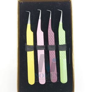 Pince à épiler personnalisée à pointe diamantée à 45 degrés, en acier inoxydable thermolaqué, pour extensions de cils et soins personnels - Product Image 6