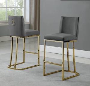 <span class=keywords><strong>Chaise</strong></span> de <span class=keywords><strong>bar</strong></span> de haute qualité, hauteur comptoir, avec base en acier inoxydable doré, revêtement en velours capitonné, tabouret de <span class=keywords><strong>bar</strong></span> - Product Image 4