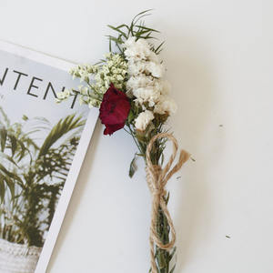 Mini Ramo de Rosas y Gypsophila, Flores Secas Naturales Hechas a Mano, Ramo de Flores Secas Preservadas para Decoración de Bodas y Hogar - Product Image 4