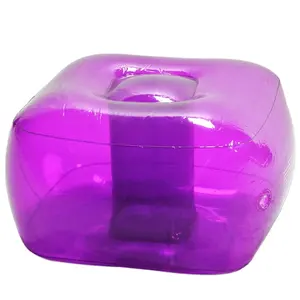 factory customized PVC inflatable ottoman durable vinyl inflatable bubble stool folding portable inflatable modern footstool