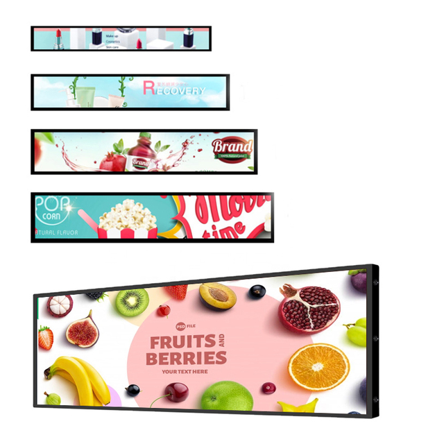 Wholesale 16 19 23 24 28 Inch Screen TFT Ultra Wide LCD Signage Stretched Bar Advertising Display