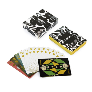 Cartas de Póker Personalizadas con Impresión a Doble Cara, Papel con Núcleo Negro y Borde Dorado, con Caja, para Entretenimiento y Deportes Recreativos en Interiores - Product Image 1