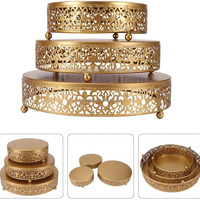 Base Redonda de Metal para Pastel, Plato para Exhibir Cupcakes, Dulces y Tartas, para Bodas, Eventos, Fiestas de Cumpleaños