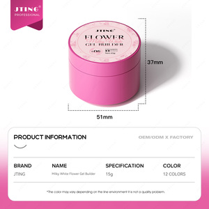 JTING Gel de construction pour ongles, Gelée transparente blanche laiteuse effet verre, Base blanche laiteuse nude, Gel dur pour extension d'ongles, Sans HEMA ni TPO - Product Image 6