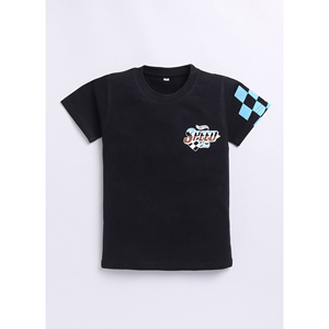 Camiseta de algodón puro estampada para niños, cuello redondo, diseño estampado, corte regular, transpirable, la más vendida. - Product Image 1