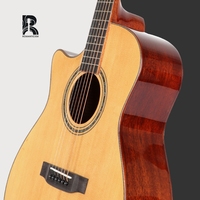 Guitare acoustique arc-en-ciel ZY-STD02 R 41 pouces, table en épicéa massif, finition brillante, incrustation en ébène, rosace, cordes EXP16, mécaniques argentées