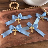 Étiquettes personnalisées en acrylique miroir en forme de croix pour baby shower, baptême, mariage, Ramadan, douche nuptiale, cadeaux de remerciement et faveurs de célébration