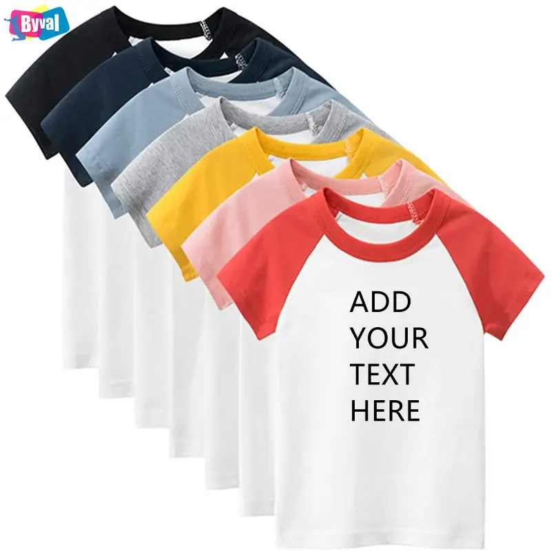 Byval new design boys girls unisex 100 cotton short t-shirt cheap best quality casual breathable O- Neck white T-Shirts For Kids