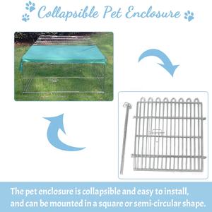 Contenitore per animali domestici pieghevole per esterni in filo di metallo - Product Image 3