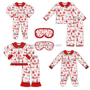 Custodisci i pigiami per ragazze con colletto Peter Pan invernale nuovo anno e natale pigiama per ragazze pigiama Set di pigiami fratelli - Product Image 1