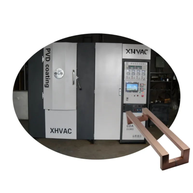 XHVAC亜鉛合金ドアノブドアハンドルコーティング装置ステンレス鋼ローズゴールド真空PVDコーティング機価格