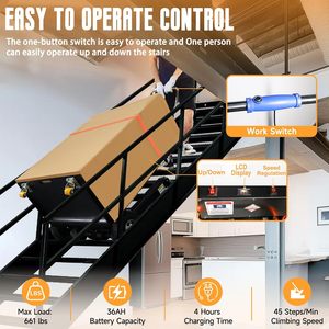 Truk tangan Dolly memanjat tangga elektrik dengan rel karet kereta bergerak tugas berat - Product Image 3