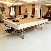 Table de billard et de salle à manger 2-en-1 de luxe moderne en marbre et bois massif, 6, 7, 8 ou 9 pieds, pour intérieur, vente en gros