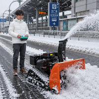 Souffleuse à neige télécommandée sur chenilles en caoutchouc, balayeuse et déneigeuse Loncin 196cc EPA pour cour de villa