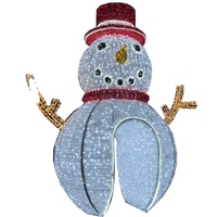 Arche de Noël géante en métal/PVC avec motif bonhomme de neige 3D LED pour extérieur, éclairage grandeur nature, décoration paysagère commerciale