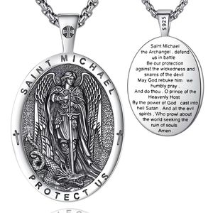 Collana con lettera in madreperla, nome personalizzato, medaglia religiosa con <span class=keywords><strong>San</strong></span> Michele Arcangelo, ciondolo per uomo e donna - Product Image 3