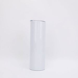 Sublimation Skinny Tumbler 12oz 15oz 20oz 30oz White Stainless Steel Straight Blank with Lid <b>Metal</b> <b>Straw</b> - Product Image 6