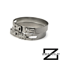 Collier de serrage sans oreilles et sans paliers en acier inoxydable 304, finition poli miroir, résistant à haute pression, compensation de tolérance, pour tuyau robuste