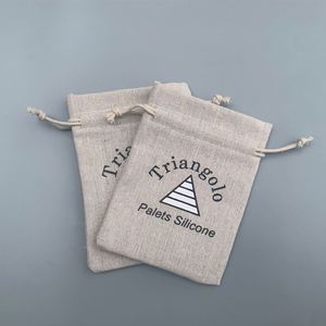 Recyclable Cotton Linen Drawstring Pouch CMYK Color OEM Customizable Wedding Favor <b>Packaging</b> <b>Bag</b> for Candles Silk Screen Printed - Product Image 3