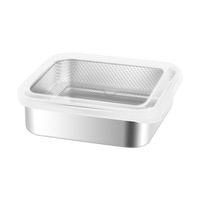 TIANXING-Panier filtrant en acier inoxydable avec couvercle pour stockage de fruits et légumes, 304