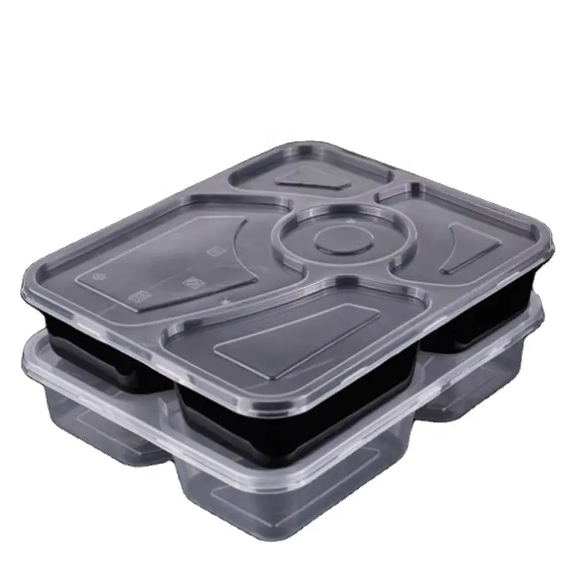 2022 Nieuwe Microwaveable 5 Compartiment Plastic Lunch Meeneem Doos Met Deksel