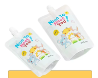Pochette à bec verseur en plastique écologique de qualité alimentaire avec logo personnalisé, 50 ml-500 ml, pour liquides/yaourts