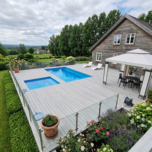 Plateforme de terrasse surélevée en WPC pour camping et glamping avec pieds réglables en acier galvanisé - Product Image 5