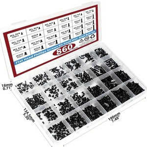 Sanya <b>Miniature</b> Computer Screw Set 250/860 Pcs Black Carbon Steel Sink Head Machine Screws For Electronics Repair - Product Image 3