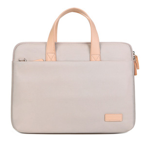 Macaron Color PU Portable Laptop Sleeve <b>for</b> Women Minimalist High Aesthetics Durable Large Capacity Hand Carry Business Commute - Product Image 1