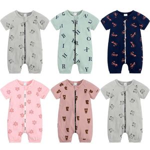 Mameluco Personalizado para Bebé con Estampado Completo, Mameluco de Verano 2026 de Algodón de Manga Corta con Cremallera, Traje para Recién Nacidos - Product Image 1