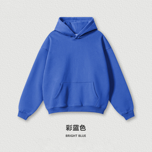 เสื้อฮู้ดดี้โอเวอร์ไซส์ผู้ชาย ปี 2026 ผ้าฝ้ายฟลีซ 100% สีพื้น พิมพ์โลโก้ตามสั่งด้านหน้า สวมใส่สบายๆ สำหรับฤดูใบไม้ร่วง - Product Image 6