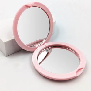 Pocket Mini Circular Foldable Beauty <b>Compact</b> Vanity Handheld Mirror Round Folding Double <b>Sided</b> Cute <b>Table</b> Makeup Mirror - Product Image 2
