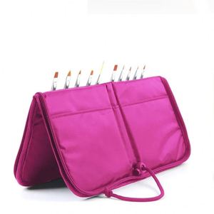Sac de rangement pour pinceaux à ongles personnalisé en usine BSCI, organiseur de stylos cosmétiques, sac de maquillage rose pour manucure - Product Image 2