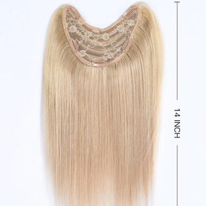 Topper per capelli umani con Base in pizzo di seta naturale da <span class=keywords><strong>donna</strong></span> colore marrone biondo V - Product Image 1