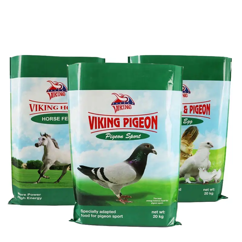 Saco de alimentação animal personalizado para pássaros, frango, peixes, saco Bopp laminado 100% Pp reciclável para alimentação animal