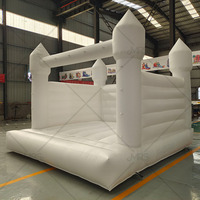 Château gonflable commercial en PVC rose pastel, bleu et blanc, résistant aux UV, ignifuge, imperméable, facile à installer Meng Rui Si