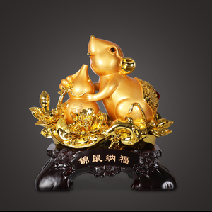 Statue de <span class=keywords><strong>Rat</strong></span> Chinois Doré Feng Shui pour la Décoration de la Maison et <span class=keywords><strong>du</strong></span> Bureau, <span class=keywords><strong>Année</strong></span> <span class=keywords><strong>du</strong></span> Zodiaque <span class=keywords><strong>2020</strong></span>, pour la Bonne Fortune - Product Image 6