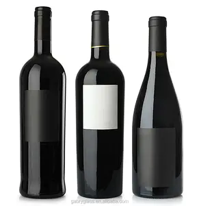 مخصص شاشة شعار الطباعة الزجاج الأسود 500 مللي 750 مللي زجاجة نبيذ أحمر
