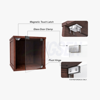 Ensemble complet de poignées à charnières pivotantes chromées avec loquet magnétique tactile à ouverture par poussée pour double porte vitrée en plastique OEM, style contemporain pour chambre à coucher