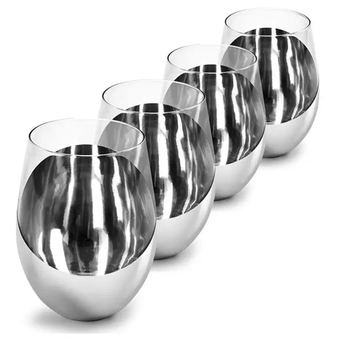 Hot selling silver plated drinking glass tumbler