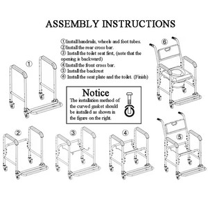Sedia da bagno portatile leggera regolabile <span class=keywords><strong>per</strong></span> anziani e <span class=keywords><strong>disabili</strong></span> <span class=keywords><strong>per</strong></span> forniture di terapia riabilitativa - Product Image 6