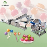 Machine de production de sucettes automatique avec extrudeuse à bâtonnets, insert de moule à boules et ligne de soufflage pour tourbillonnage. and Form and Lollipop